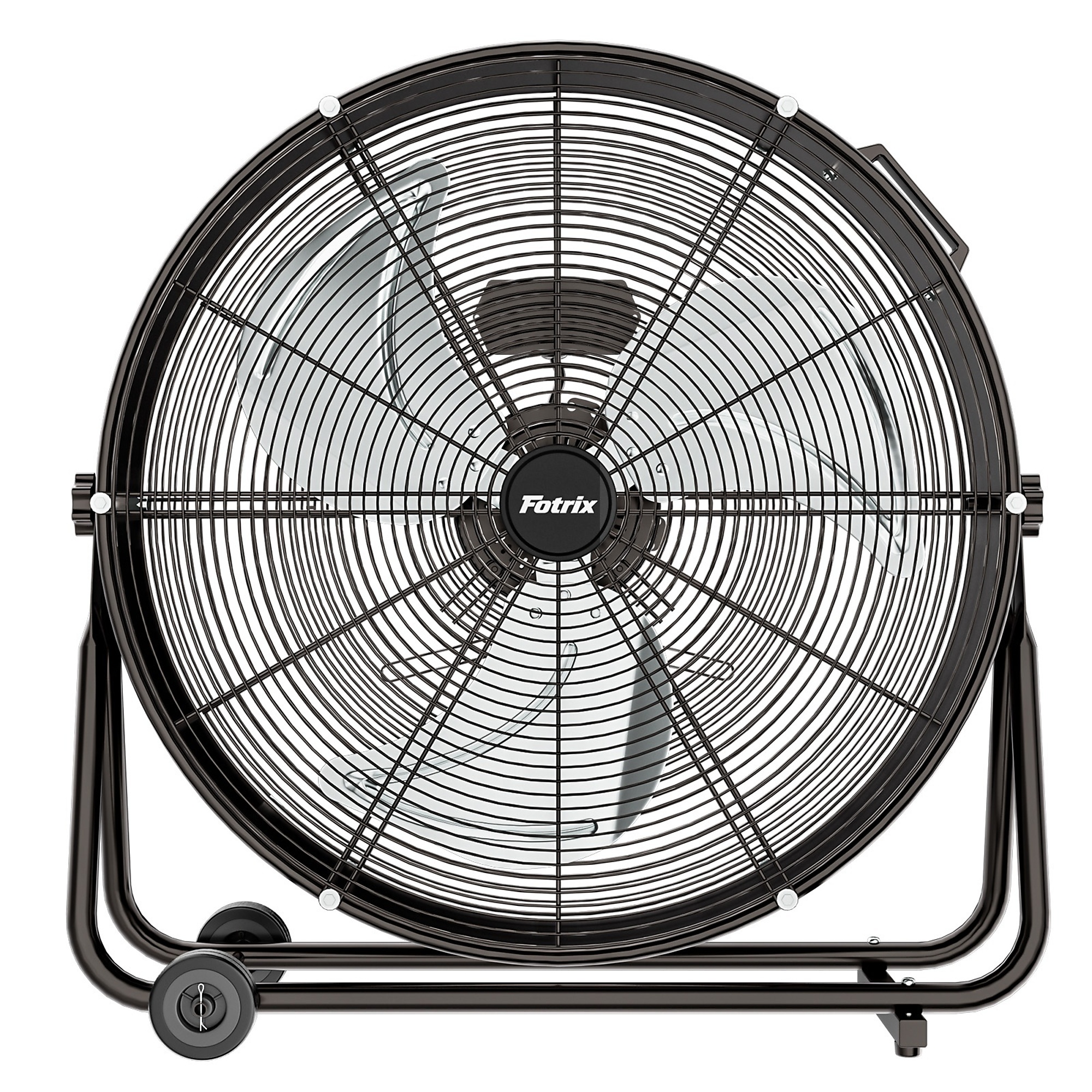 EdenDirect High Velocity Industrial Drum Fan — 24in., 8100 CFM, 3 Speeds, 360° Adjustable Tilt, Roll Cage, Heavy Duty Metal, For Warehouse Workshop Garage Factory